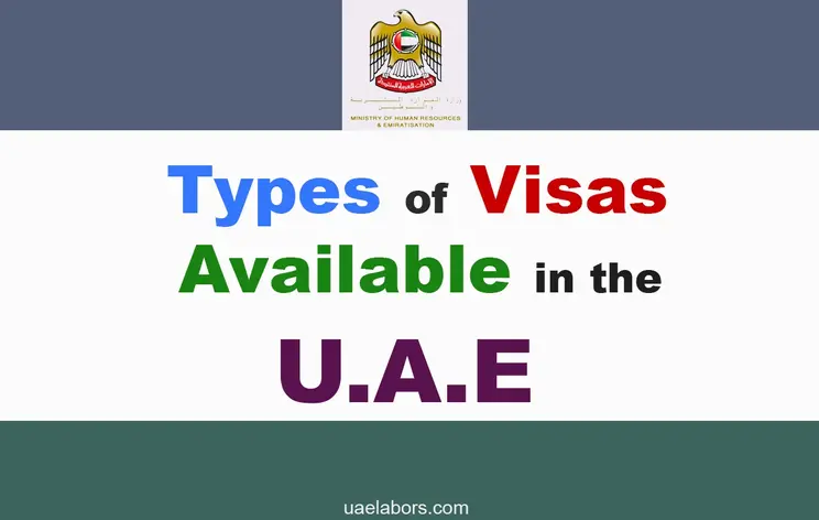 This is featured image of the article written on it Types of Visa Available in the UAE